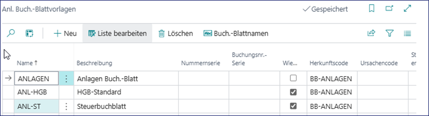 Blattvorlagen