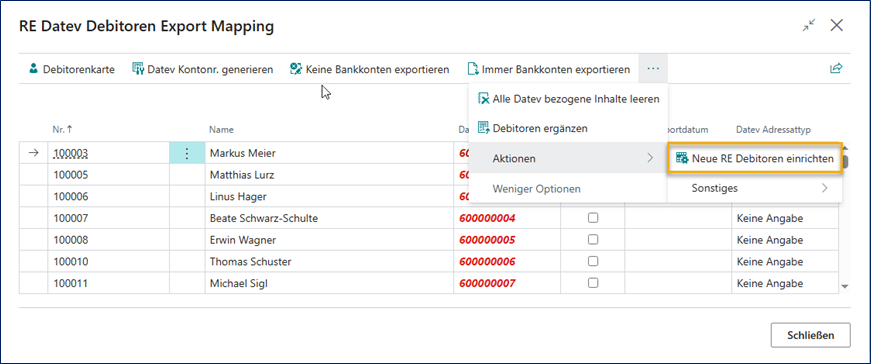 Export Mapping