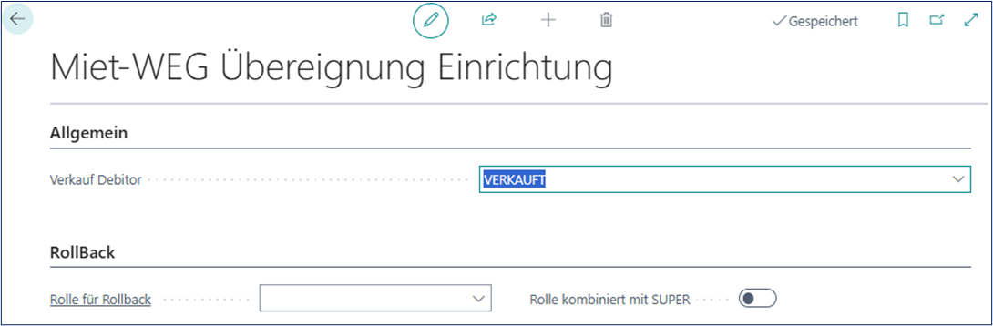 Übereignung-Einrichtung