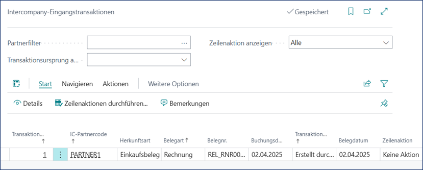 Eingangstransaktion