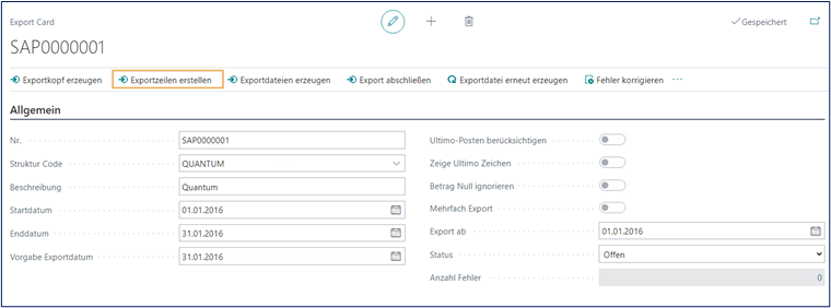 Exportzeilen