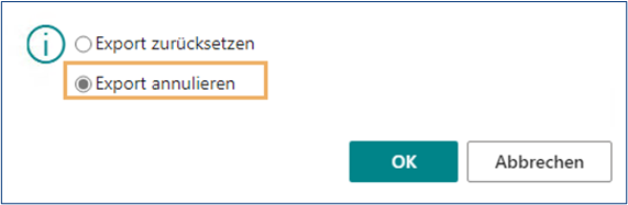 Export annulieren
