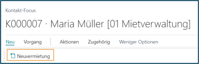 Neuvermietung