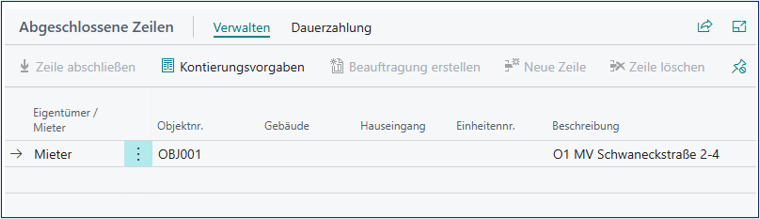 Vertragszeile