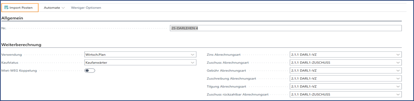 Weiterberechnung