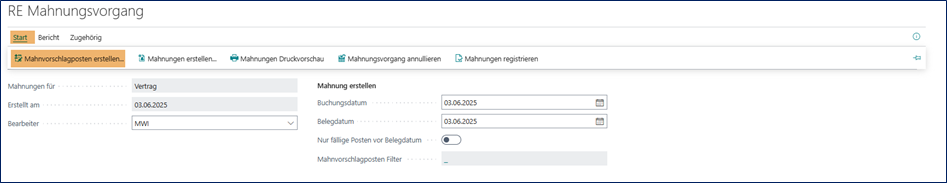 Mahnungsvorgang
