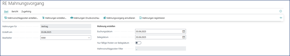 RE Mahnungsvorgang