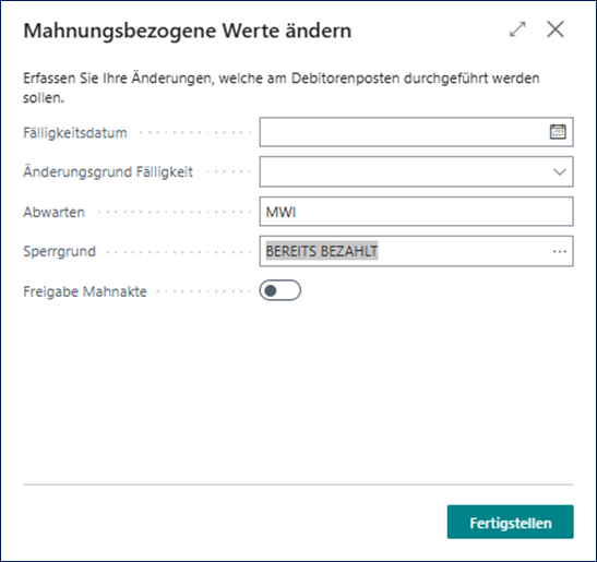 Werte ändern