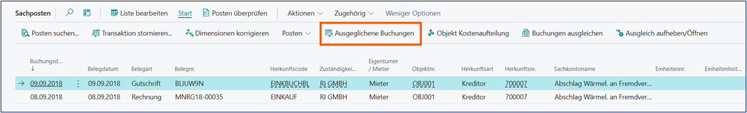 Ausgeglichene Buchungen