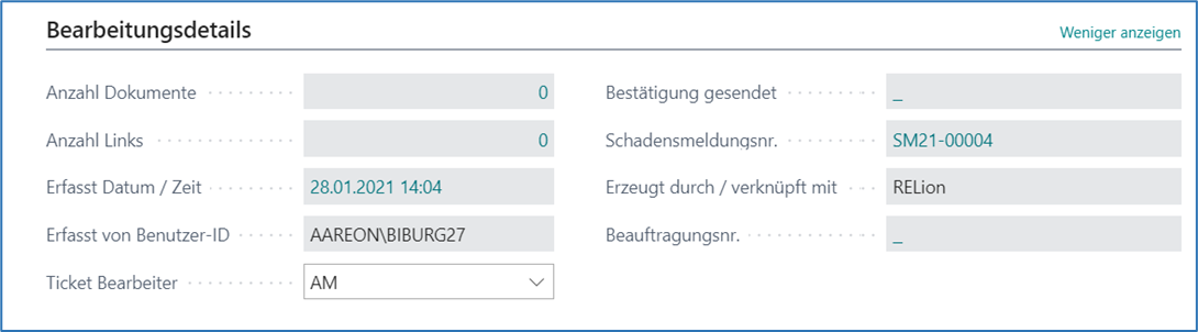 Bearbeitungsdetails