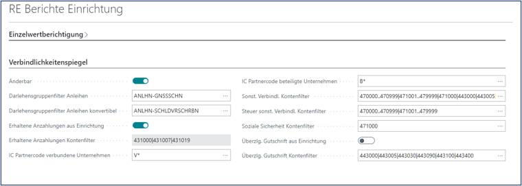 Berichte Einrichtung