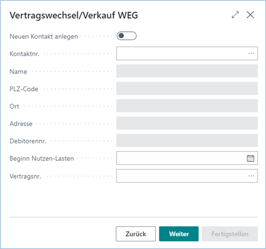 Vertragswechsel/Verkauf